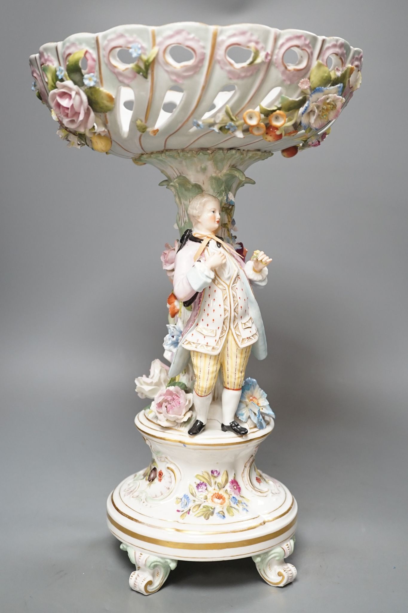 A large Pottschapel figural centrepiece bowl, 42cm
